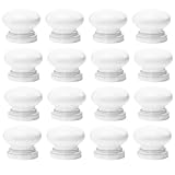 DOITOOL 20 stücke Runde Holz Knopf Weiß Holz Schublade Knopf Pilz Form Schrank Ziehgriffe Holz Pull Griffe für Schrank Möbel