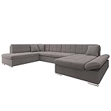 Mirjan24 Ecksofa Bergen Design Eckcouch mit Schlaffunktion und Bettkasten, Regulierbare Armlehnen, U-Form Sofa vom Hersteller, Wohnlandschaft (Sun 95, Ecksofa: Rechts)