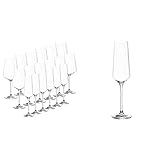 Leonardo Puccini Gläserset, 18-er Set, Teqton-Kristallglas, je 6 Gläser für Sekt, Rotwein, Weißwein & Leonardo Puccini Sekt-Gläser, 6er Set, spülmaschinenfeste Prosecco-Gläser, 280 ml, 069550