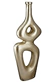 Casablanca Vase Blumenvase aus Aluminium - Deko Wohnzimmer Geschenk für Frauen Geburtstag Muttertag - Farbe: Gold Höhe 29 cm