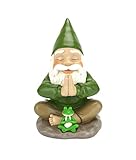GlitZGlam Zen-Zwerg und Zen-Frosch - Namaste - Ruhe und Frieden für Ihren Feengarten und Ihre Gartenzwerge 23,495 cm große Miniaturzwergenfigur
