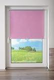 Springrollo/Mittelzugrollo mit modernen Struktur Stoff Fuchsia, 65 cm x 150 cm (B x L)