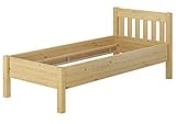 Erst-Holz® Hohes Holzbett 100x200 Bettrahmen mit Rollrost Seniorenbett Einzelbett V-60.55-10, Ausstattung:ohne Zubehör