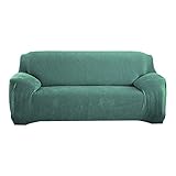 Sofa-Schonbezüge, dehnbar, Stretch-Bezüge für Sofas, elastischer Möbelschutz, Plüsch-Sofa-Schonbezüge für Hunde, Katzen, Haustierfreundlich, Graublau, 2-Sitzer (Blau 3-Sitzer)
