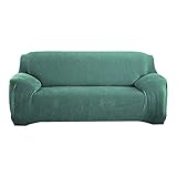 Sofa-Schonbezüge, dehnbar, Stretch-Bezüge für Sofas, elastischer Möbelschutz, Plüsch-Sofa-Schonbezüge für Hunde, Katzen, Haustierfreundlich, Graublau, 2-Sitzer (Blau 3-Sitzer)