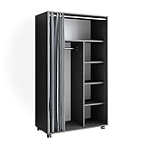 Vicco mobiler Kleiderschrank Dielenschrank Garderobe Doros modern offen rollbar (Anthrazit, 100x168 cm ohne Faltboxen)