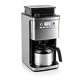 BEEM FRESH-AROMA-PERFECT SUPERIOR Filterkaffeemaschine mit Mahlwerk - Thermo | Edelstahl | 1 L Thermokanne | 28-stufiges Kegelmahlwerk | 24-Stunden-Timer | Intelligenter Wasserbezug