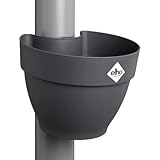 Elho Vibia Campana Fallrohrpflanzgefäss 40 - Blumentopf für Außen - Ø 21.6 x H 16.3 cm - Schwarz/Anthrazit