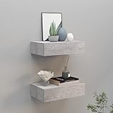 TALCUS Möbel mit Schubladen, 2 Stück, Beton, grau, 40 x 23,5 x 10 cm