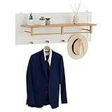 IDIMEX Garderobe BOLTON weiß aus Kiefer im Landhausstil, Hängegarderobe mit 4 Kleiderhaken aus Massivholz, Wandgarderobe aus Holz lackiert mit Haken