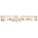 DCRAF Gartenmöbel Set 6tlg. Gartenpalettengruppe Lounge Set Holz Natur