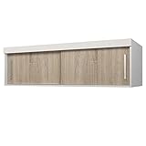 Polini Home Prime Comfort 150cm Breite mit 45cm Höhe Oberschrank Schrankaufsatz in Weiß-Eiche