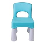 burgkidz Kunststoff Kinderstuhl bis 100 kg Belastbar, Kinder Stuhl Blau von 9,3' Sitzhöhe den für Drinnen und Draußen, Langlebig und Leicht