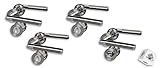 Alpertec Türbeschlag 4er Set, Edelstahl-BI Color Rosettengarnitur mit Metallunterkonstruktion; Schraubrosetten für Zimmer- und Badtüren; Türklinke; Türgriff;