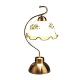 BinOxy Nachttischlampe/Tischlampe Retro Schreibtischlampe Nachttischlampe mit Blumenglas Lampenschirm Dimmable Touch Control Nachttische Lampe mit Metallstand for Büro Schreibtischlampe