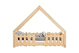 Meri-Kids Hausbett Kinder 70x160 cm 'GATO' - Kinderbett mit Rausfallschutz - Kinderbett Haus aus Kiefernholz - Kinderzimmer Möbel - Langlebige und Schadensresistente Kinderbetten (1 STK)