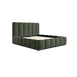 Siblo Bett - Modern Polsterbett 160x200 cm - Doppelbett mit Bettkasten und Lattenrost - Robust Bett mit Stauraum - Bettgestell aus Holz - Dallas Sammlung - Dunkelgrün