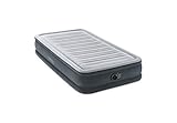 Intex Komfort-Plüsch-Luftbett mit mittelhoher Taille, mit interner elektrischer Pumpe, Betthöhe 33 cm, Grau, Doppelbett (136 kg), Modellnummer: 67765ED