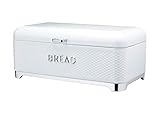 LOVELLO KitchenCraft LOVBBWHT Strukturierter Brotkasten, 42 x 22 x 18 cm, Weiß