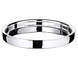 EDZARD Tablett Alaska (ø 40 cm) rund, Edelstahl hochglanzpoliert, Serviertablett, Dekotablett