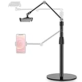 viozon Tablet-Handy Overhead-Ständer, Höhe und 360-Grad-Winkel verstellbar, Aluminium-Desktop-Ständer, kompatibel mit 3,5-11'-Handys oder Tablets wie iPhone iPad Pro Air Mini, Samsung, Nexus DE-AP-4PB