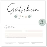 Things of Happiness Blanko Gutscheine zum Ausfüllen (50 Stück) | Set Gutscheinkarten | Geschenkgutschein für Nagelstudio, Friseur, Massage, Kosmetik, etc. (Punkte)