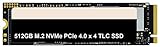 512GB M.2 NVMe SSD Festplatte passend für Dell Inspiron 15 7000 (7586) 2-in-1, Alternatives Ersatzteil 2280 PCIe 4.0 x 4 Performance