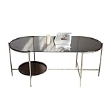 AOKLEY Kleiner Tisch Couchtisch Modern Oval Metall Tee Side Tabelle Industrielle Wohnzimmer Cocktail Tabelle, Gebraucht for Schlafzimmer Büro Dekoration Speichertisch Couchtisch Klein