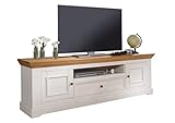 Woodroom Oslo TV-Schrank, Fernsehschrank, Lowboard, Holz, weiß, für Fernseher bis zu 70 Zoll
