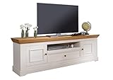 Woodroom Oslo TV-Schrank, Fernsehschrank, Lowboard, Holz, weiß, für Fernseher bis zu 70 Zoll