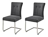 Robas Lund CALANDA Esszimmerstühle Set, anthrazit, 46x94x62