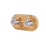 XENITE Bambus-Kleiderhaken, Handtuchschlüssel, Klebehaken, Edelstahl, rostfrei, Mantel, Handtuchhalter, Küche, Badezimmer, dekorative Aufhänger, Aufbewahrung und Organisation Regale