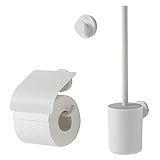 Tiger Urban Badaccessoire-Set, Edelstahl, Weiß, 3-teilig, bestehend aus Toilettenpapierhalter mit Deckel, Haken und WC-Bürste, mit austauschbaren Dekor-Ringen zur individuellen Gestaltung