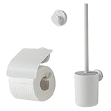 Tiger Urban Badaccessoire-Set, Edelstahl, Weiß, 3-teilig, bestehend aus Toilettenpapierhalter mit Deckel, Haken und WC-Bürste, mit austauschbaren Dekor-Ringen zur individuellen Gestaltung