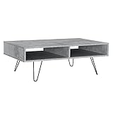 [en.casa] Couchtisch mit 2 Ablagefächern in Beton-Optik 110x60x35cm Beistelltisch Wohnzimmertisch Kaffeetisch