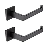 Schwarzer Edelstahl-Toilettenpapierhalter, Taschentuchhalter, Wandmontage, Badezimmer, Küchenrollenhalter, Papierständer, Haken (Color : 2 PCS)