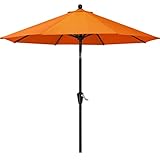 MASTERCANOPY 230 cm Sonnenschirm Patioschirm Gartenschirm Terrassenschirm Tischschirm Martkschirm 8 Rippen, Orange
