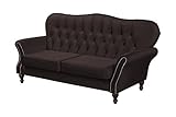 S-Style Möbel Anton Sofa 3-Sitzer Couch Chesterfield-Sofa für Wohnzimmer Lounge Couch Möbel Freistehende Polster Sofas & Couches Dunkelbraun 210x95x98 cm