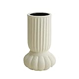 Vasen,Blumenvase,Keramik Vase,Trockenblumen Deko Vase,Hoch Vase Weiß Matt 20cm hoch,für Trockenblumen,Büro und Esstisch,Kann Wasser speichern