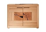 möbelando Sideboard WZ-0315 aus Kernbuche in Natur geölt mit 2 Türen und 2 Einlegeböden. Abmessungen (BxHxT) 110,3x85,5x40 cm