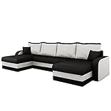 Mirjan24 Ecksofa Kristofer U, Design Eckcouch Couch mit Schlaffunktion, DREI Bettkasten, Wohnlandschaft, Bettfunktion, U-Form Sofa, Seite Universal, Farbauswahl (Mikrofaza 0015 + Mikrofaza 0031.)