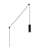 B·LED BARCELONA LED BarcelonaLED Moderne Decken-Pendelleuchte schwarz zylindrisches Strahlerrohr mit höhenverstellbarem Steckerkabel und GU10 Lampenfassung für Wohnzimmer Esszimmer Schlafzimmer Küche