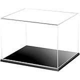 MEEC Vitrine aus transparentem Acryl, Montagebox mit schwarzer Basis, staubdichte Schutzvitrine für Actionfiguren, Sammelspielzeug (25 x 10 x 14,5 cm)