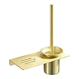 GATR Goldene Badezimmer Toilettenbürsten Set, Badezimmerregal Wandmontage Lagergestell(Size:B)