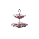 Kuchenständer Multi-Layer Kuchenständer Retro-Stil Obst Platte Wohnzimmer Home Snack Tray Regal Glas Doppelschicht Snack Süßigkeitenplatte for Hochzeitsfeier-Kuchen-Shop Tortenständer (Size : D)