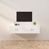 UYSELA Home Sets mit Wand-TV-Schränken 2-teilig weiß 80x34,5x40 cm