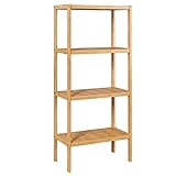 Bambus Badezimmerregal Standregal Badregal schmal mit 4 Etagen Küchenregal 115x52,7x26cm