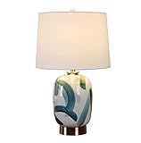 HALAHAI Tischleuchte Wohnzimmer Nachttischlampe Minimalistische Wohnzimmer Tischlampe Tuschemalerei Keramik Tischlampen Für Schlafzimmer Nachttischlampe (Color : A, Size : Push Button Switch)
