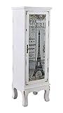 Säulenschrank Shabby Chic Schrank Paris Eiffelturm Schränkchen 93 cm hoch Glas mxa005 Palazzo Exclusiv