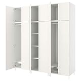 Ikea PLATSA Kleiderschrank mit 12 Türen, 240x57x251 cm, weiß/Fonnes weiß